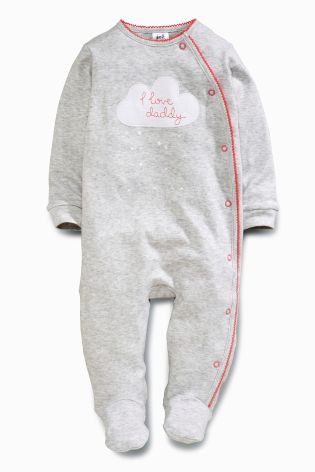 Two Pack Pink Cloud Mum And Dad Sleepsuits (0mths-2yrs)